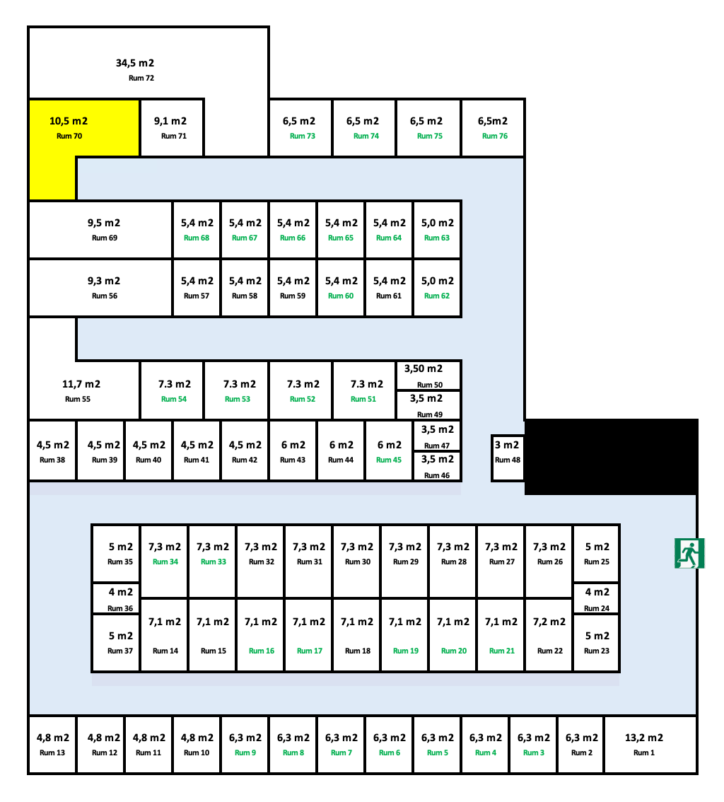 Næstved Depotrum 10,5 m2 (31,5 m3)
