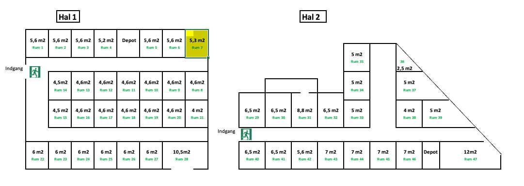 Vallø Depotrum 5,3 m2
